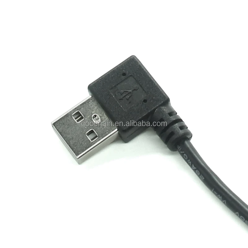 90 Degree Angle USB 2.0 A male to 2 Dual 2 USB Female Jack Cable  Y Splitter Hub Power Cord Extension Cable with Chip