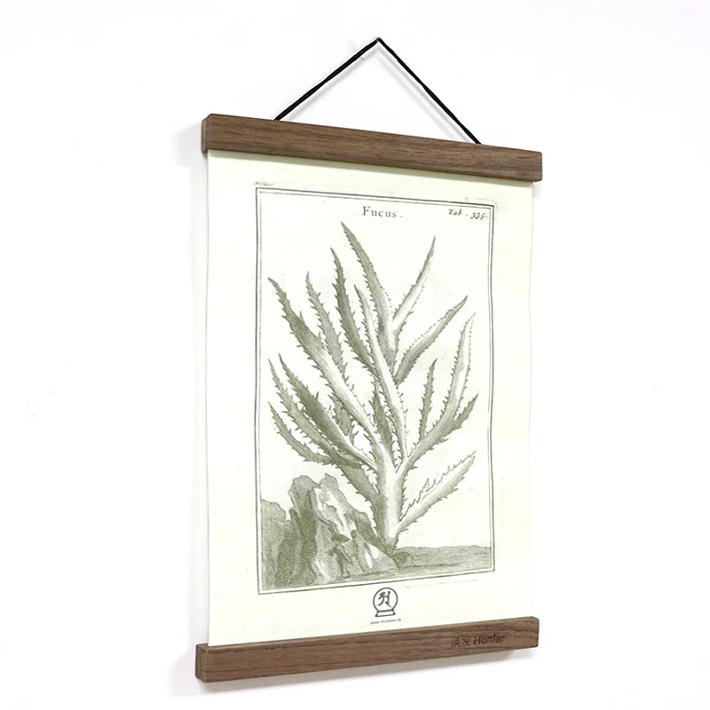 One touch Black walnut magnetic sports card bed embroidery frame wooden thin magnetic photo frame poster hangers with strings