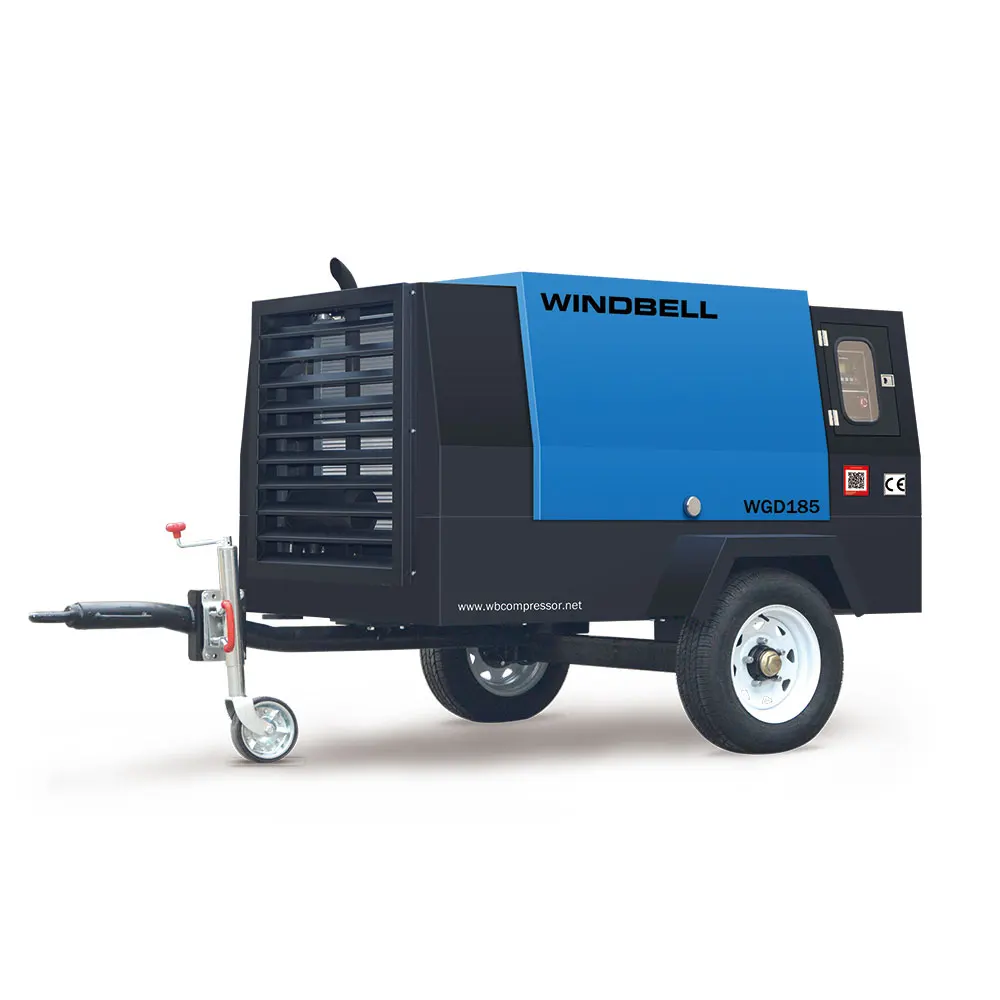 
 21Bar винтовой дизельный воздушный компрессор 185 Cfm, воздушный компрессор, Дизельный Портативный компрессор для майнинга, дизельный двигатель, 185Cfm домкрат  
