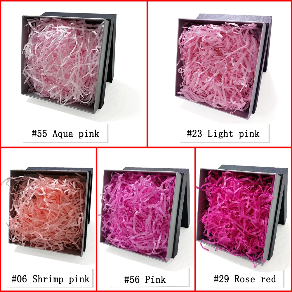 Recycled bulk baled pink zigzag decorative gift box kraft crinkle tissue packing shredded paper for packaging