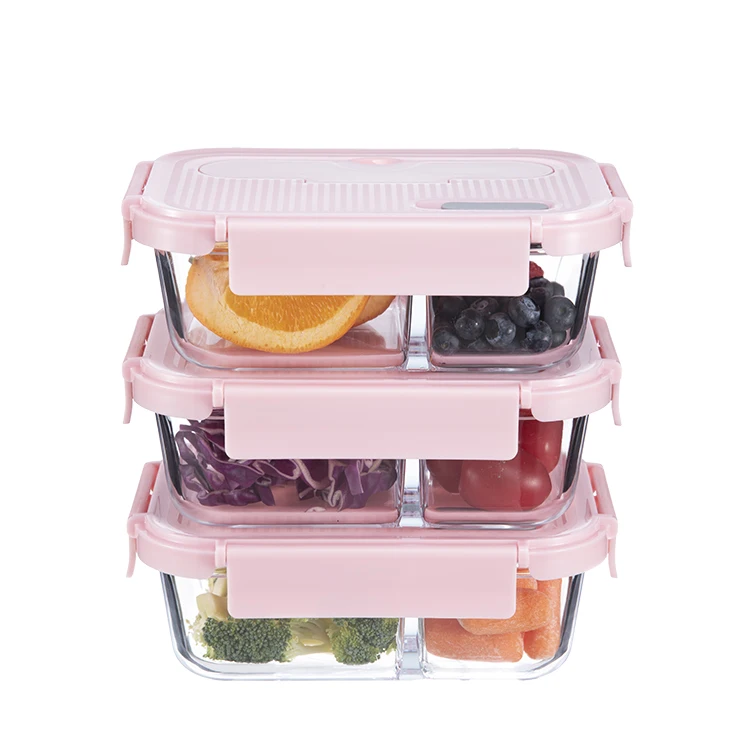 Оптовая продажа боросиликатный стеклянный Ланч-бокс IKOO с посудой и растягивающейся крышкой