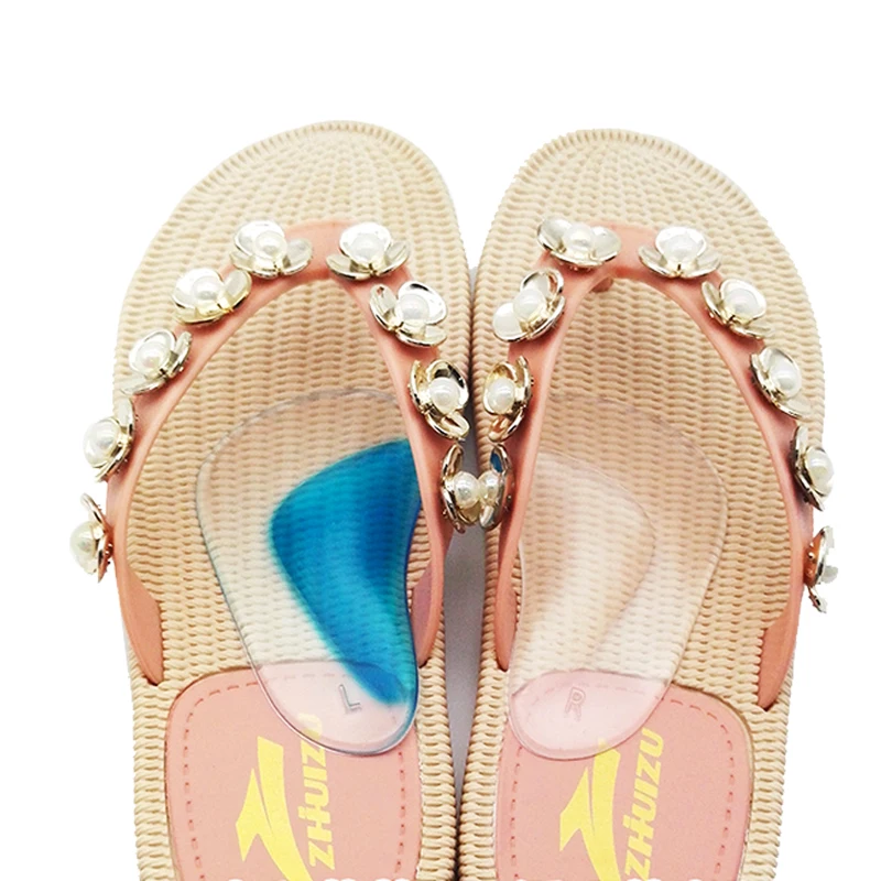 Plantar Fasciitis Arch Support Shoe Insoles Thicken Gel Arch Pads for Flat Feet Self-Adhesive Arch Cushion Inserts for Men&Women