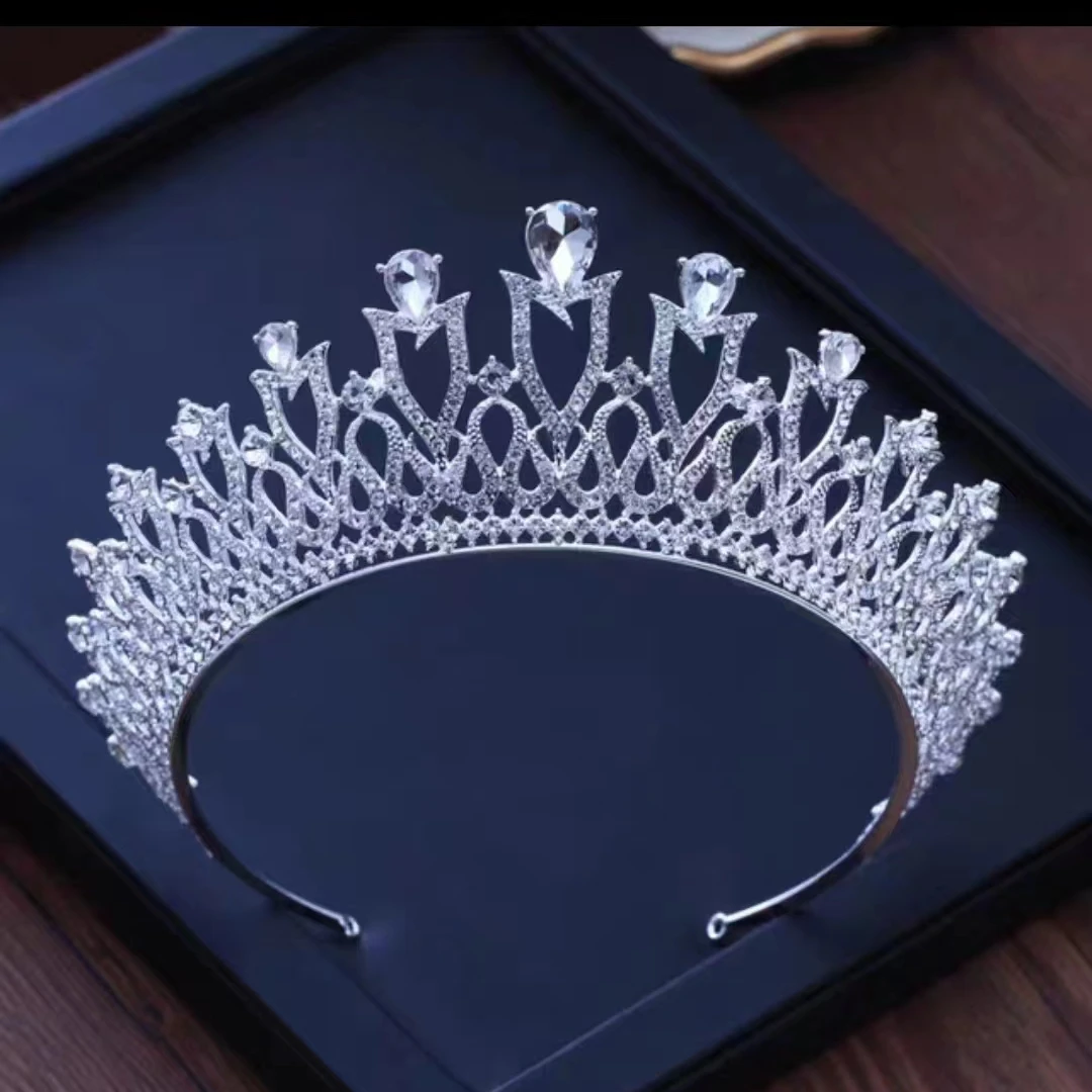 QUEENS GOWN  bridal wedding Crown crystal head piece hair accessories bridal crown for wedding