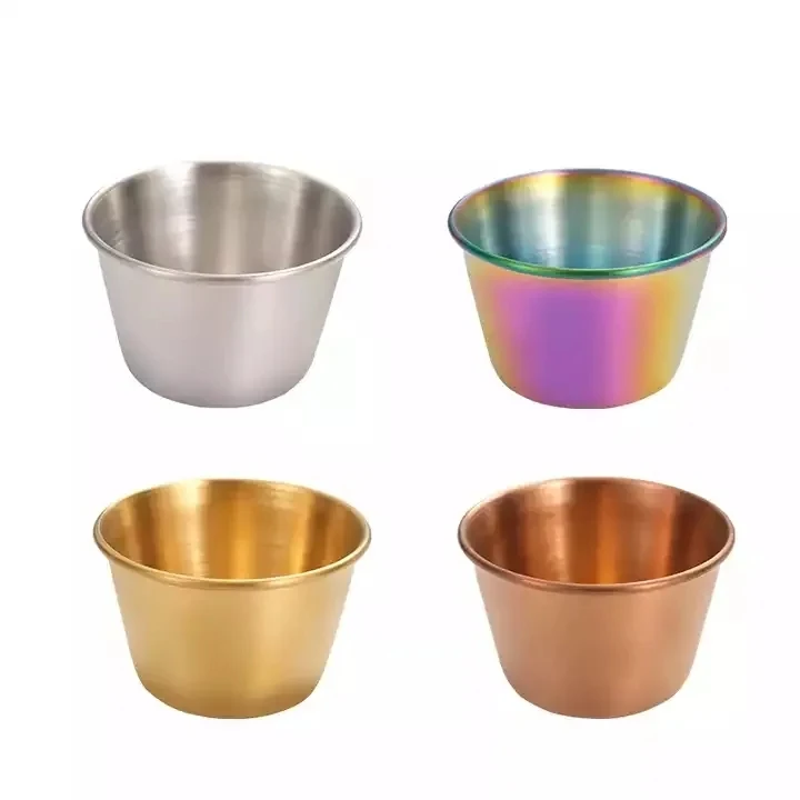 Food Grade 18/8 Stainless Steel Round Ramekin Condiment Sauce Cups