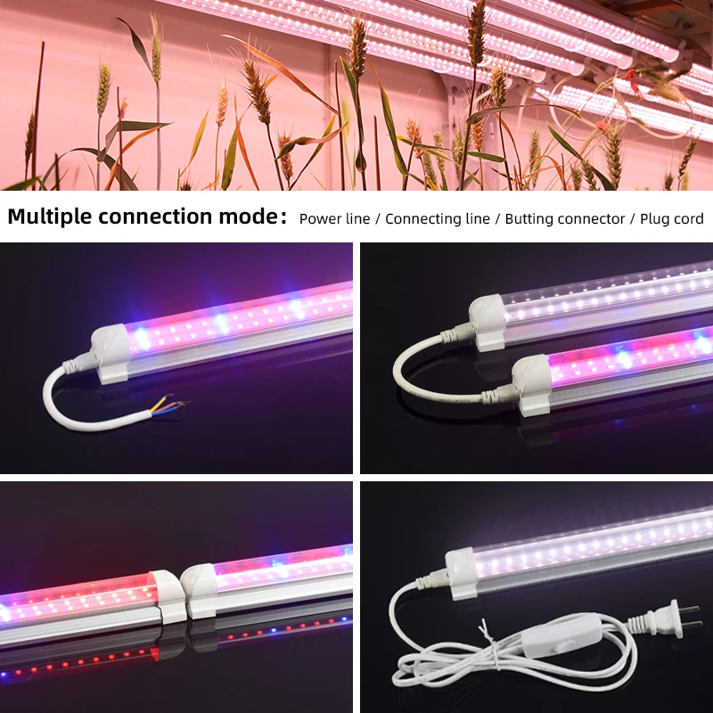 Full Spectrum Led Grow Light T8 T5 Tube Bar 60cm 90cm 120cm For Plants Seedlings Greenhouse Indoor Hydroponic Led Phytolamp