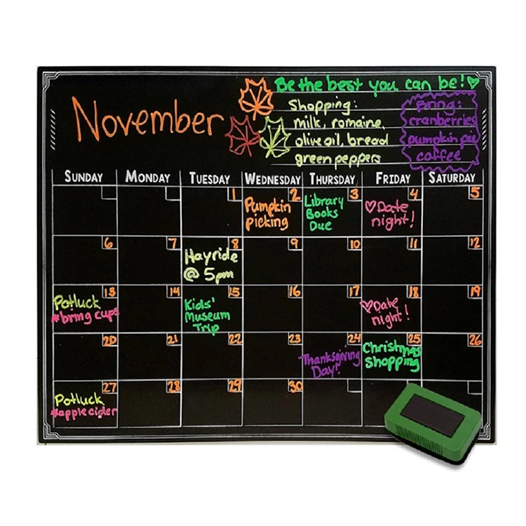 Fridge Magnetic Whiteboard Planner Refrigerator Monthly Dry Erase Weekly Calendar