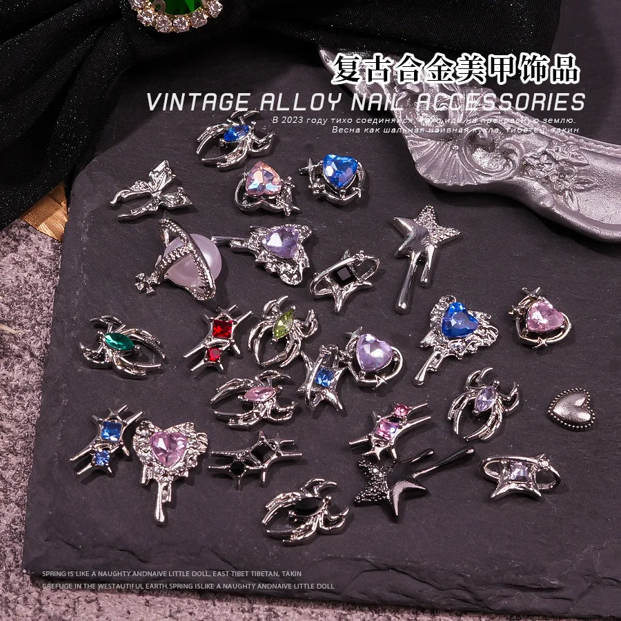 2025 New Arrival Top Selling Factory Price Alloy Nail Decorations Luxury Trending Products 3D Nail Art Accessories Set