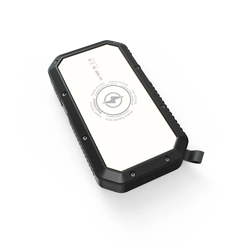 Wireless solar mobile 20000 mAh power bank with ipx5