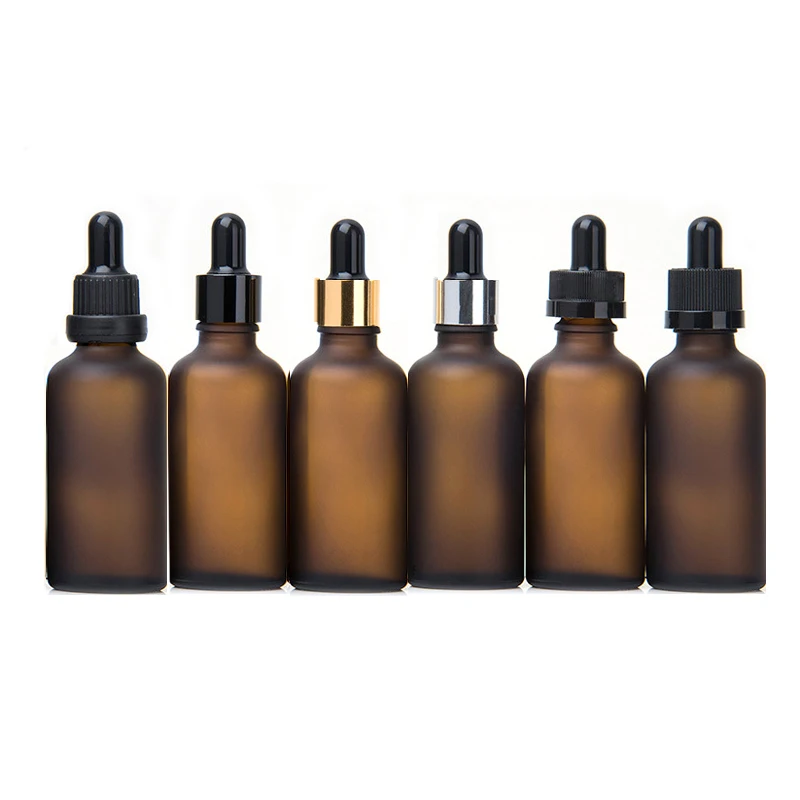 Frosted Glass Serum Bottle with a Dropper Amber Essential Oil 10 ml Pipette Cosmetic Packaging Thick Bottom 30ml Dropper Bottle
