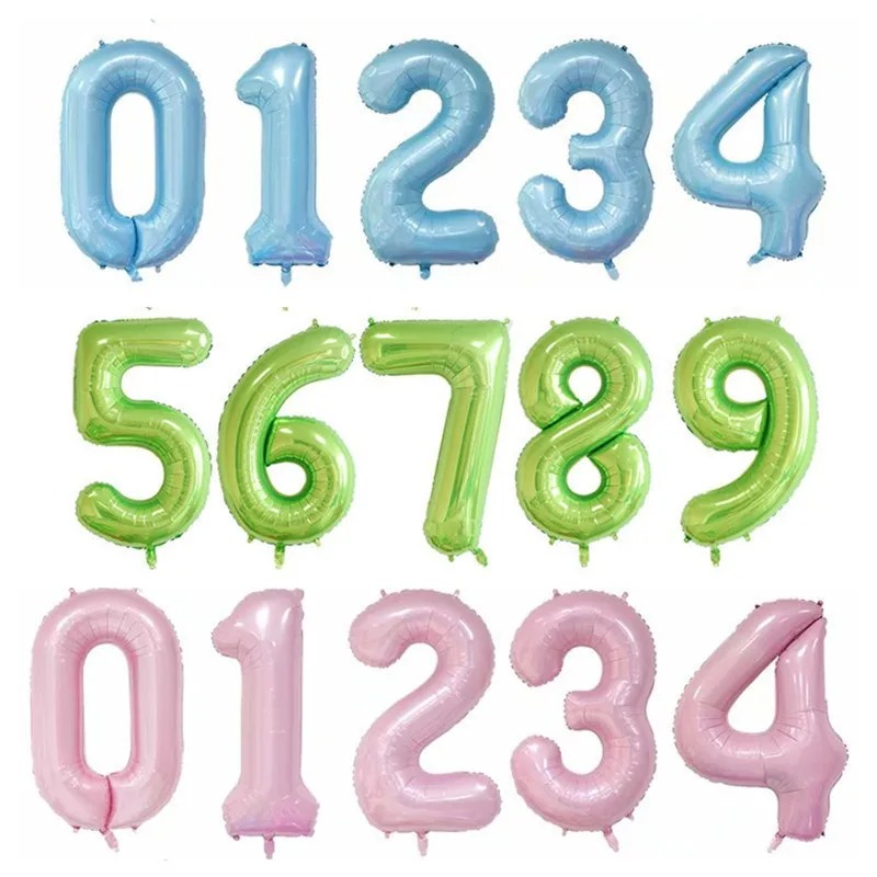 Manufacturer accept customization OEM individual package wedding party decor globos 40inch number 0-9 foil balloons wholesale