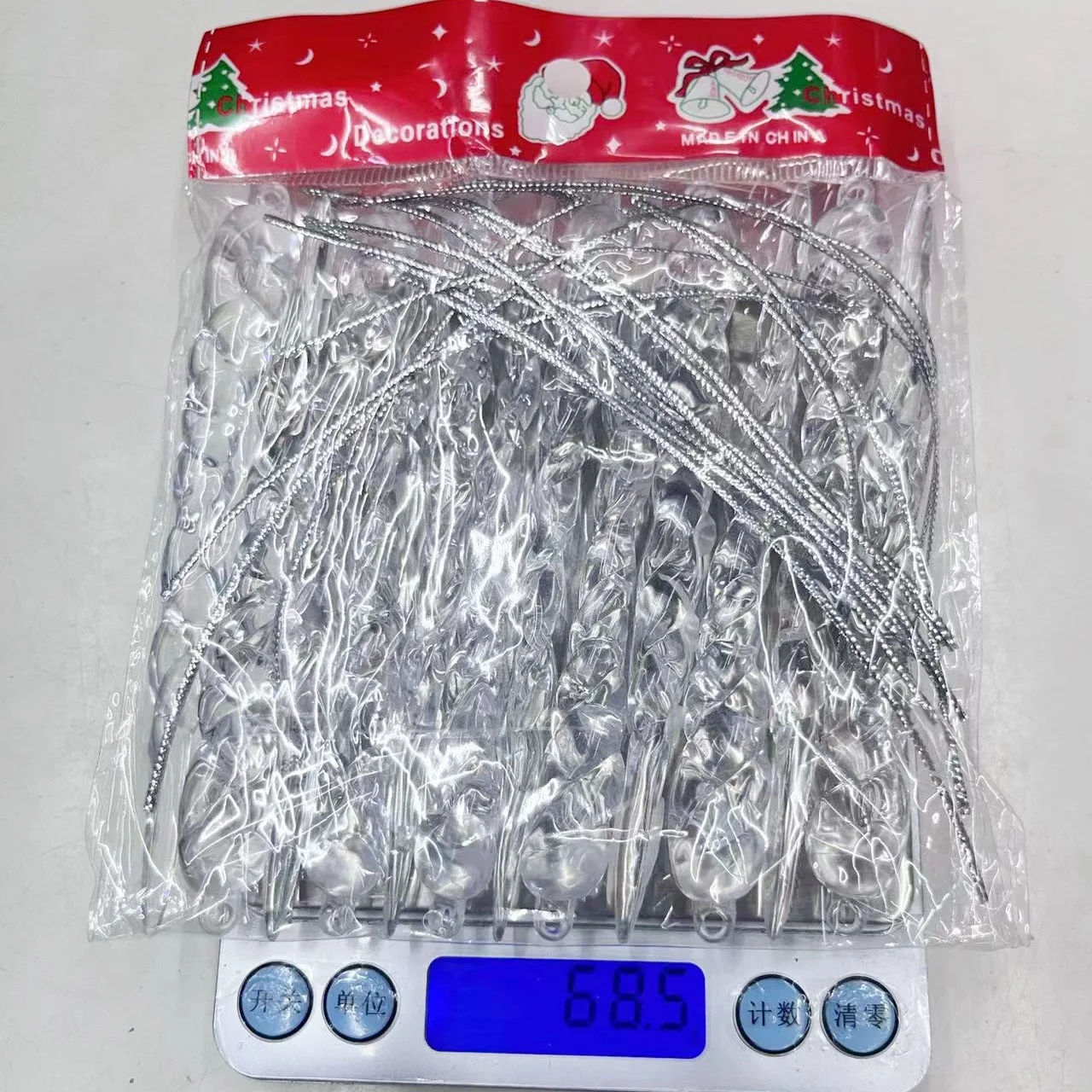 Creative Transparent Icicle Pendant for Christmas New Christmas Tree Decoration Threaded Pendant Tree Crystal Hanging Decoration