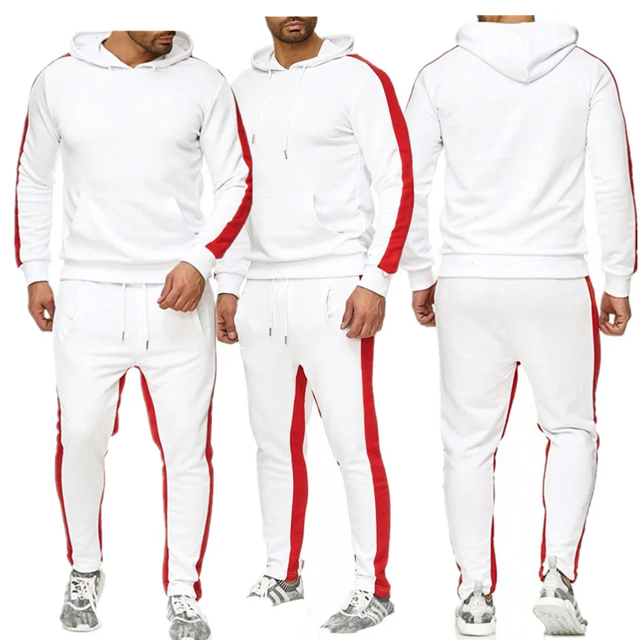 High Quality Pullover Blank Tracksuits Set With Pocket Men Jogging Suits