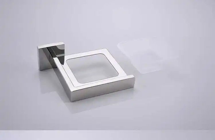 Bathroom Soap Dish Holder SUS304 Stainless Steel Fashion Smooth Mirror Bathroom Hardware Set Wall Mounted Glass Plate