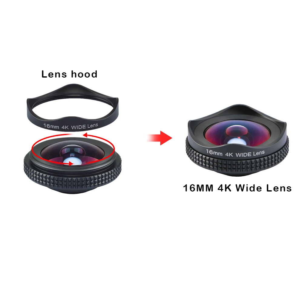 APEXEL Pro Camera Lens Kit 16mm 4K Wide Angle Lens With CPL Filter Universal HD Mobile Phone Lens for All Smartphone