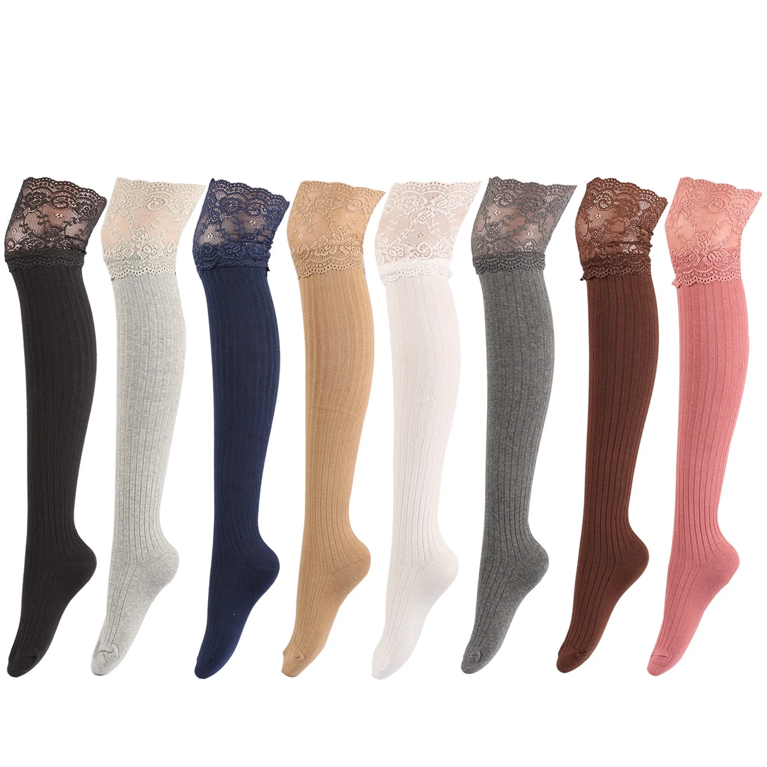 High Quality Over Knee Socks Women Sexy Lace Long Boots Thigh High Girls Knee High Socks