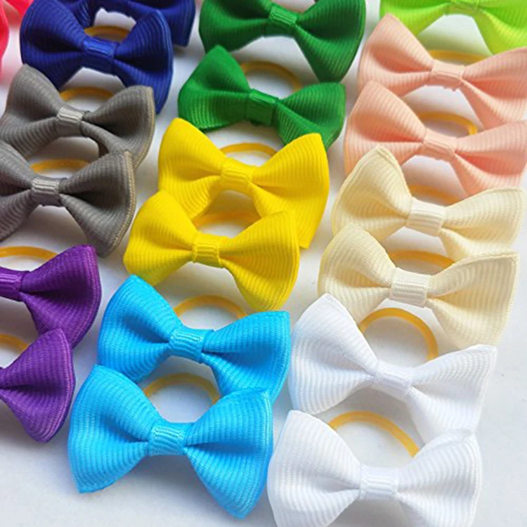 Wholesale Pet Puppy Cute Grooming Accessories Small Big Lace Bowknot with Rubber Band Dog Hair Clip Bows for Dog