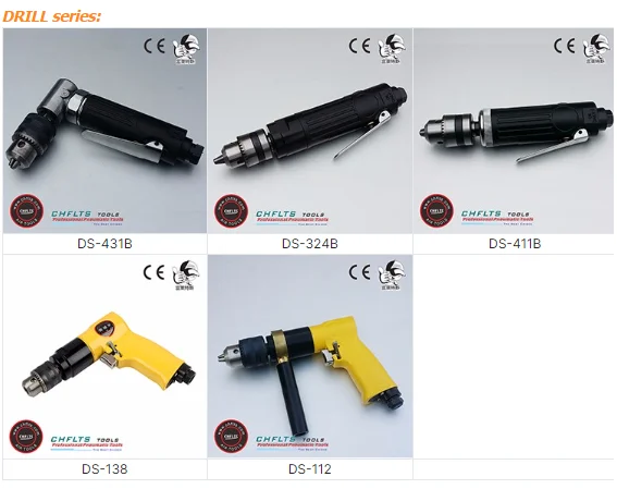 DS-212 700rpm 1.5-13mm Chuck Size speed Pneumatic Gun Drill Forward and Reverse  Air Drill Tools pneumatic air Hand drill