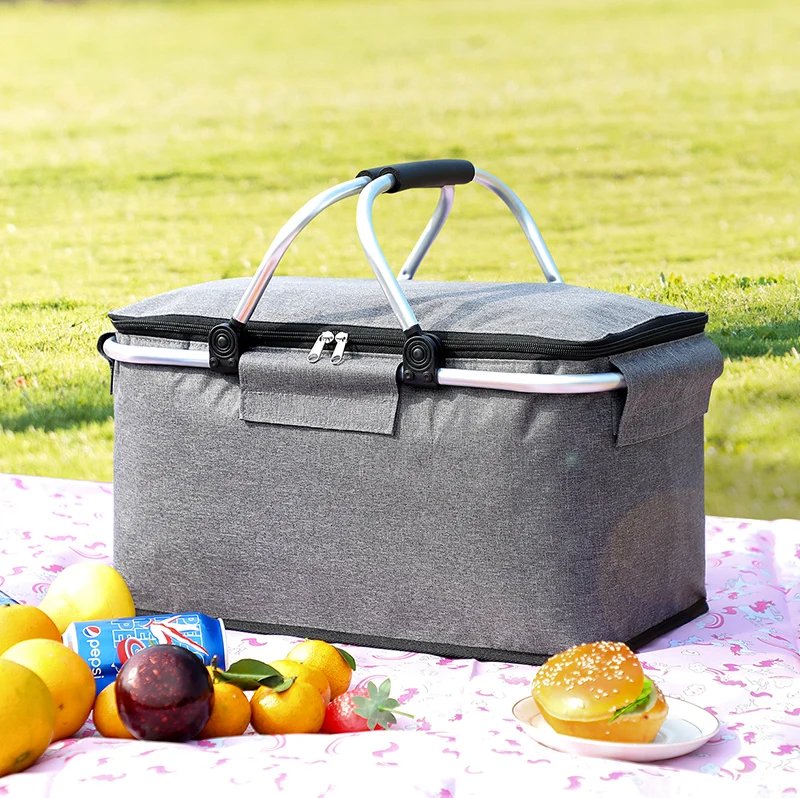Wholesale mordern folding large storage bag collapsible insulated cooler picnic basket