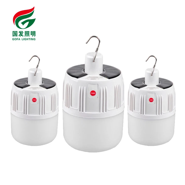 Portable Indoor Emergency Outdoor Garden Waterproof Energy Saving 30W Ampoule Solaire Chargeable Usb Led Solar Light Bulb