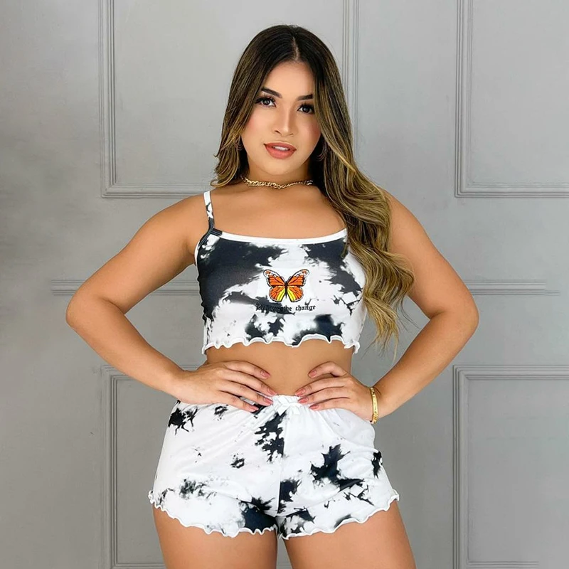 Wish Shop онлайн пижамы наборы на тонких бретельках ночные платья для девочек женские шорты машина цифровой печати круглый вырез