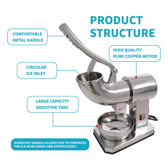 Commercial Electric High Quality Factory Price Ice Crusher 110v 220v Restaurant Use Food Equipment
