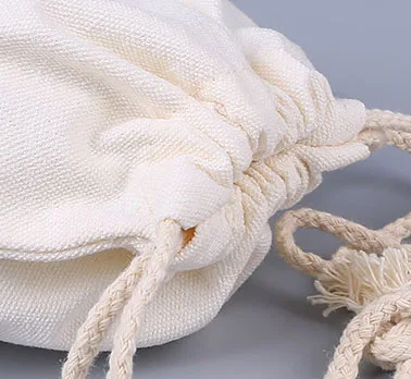 custom logo Eco friendly reusable canvas string jewelry makeup pouch cotton dust drawstring backpack christmas gift cloth bag