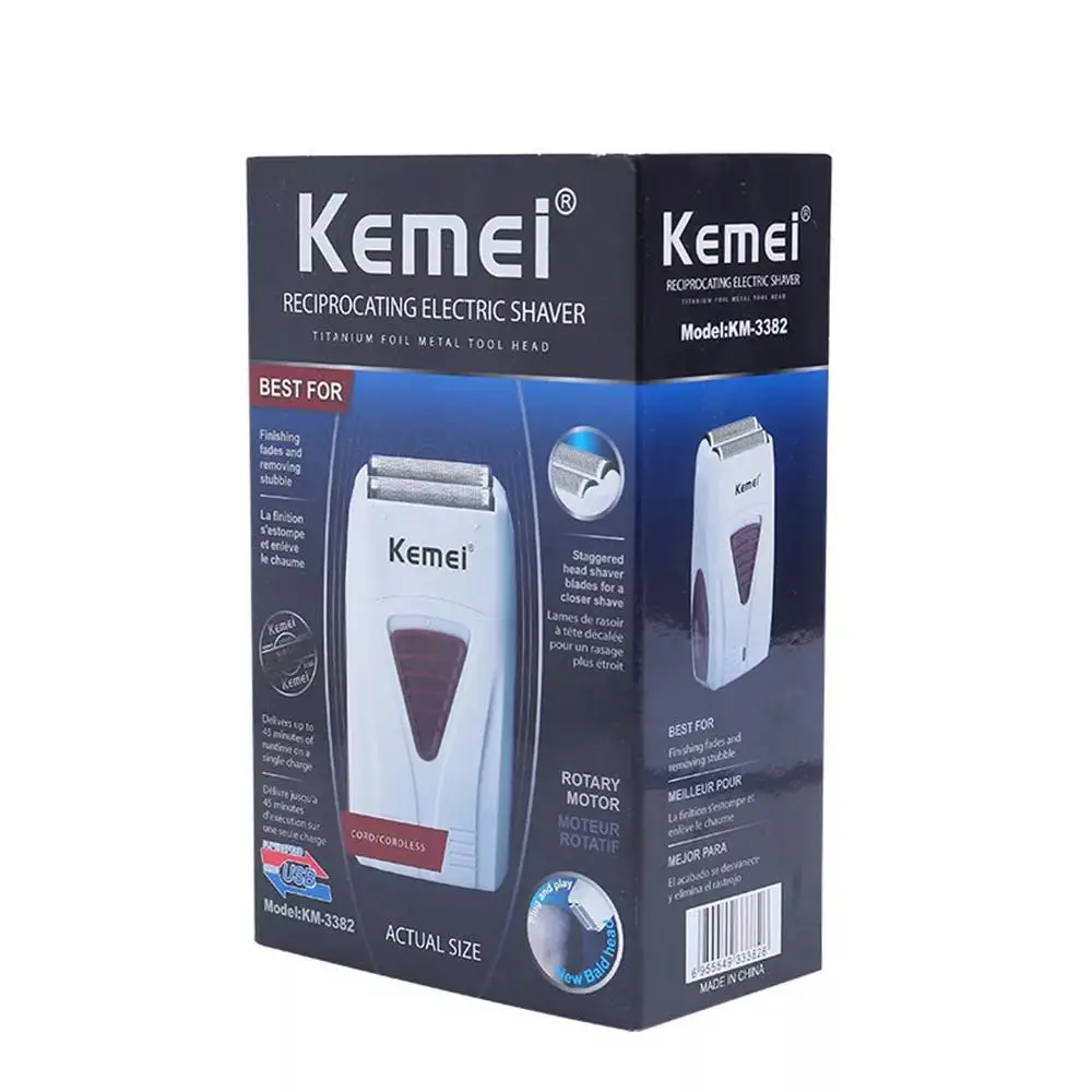  Бритва kemei KM-3382 аккумуляторная для мужчин Сабельная бороды с двойным лезвием жирных парикмахерских