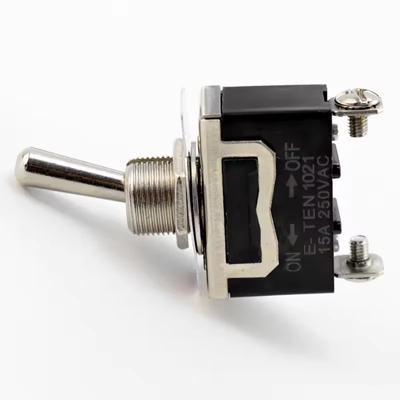 China On Off Switch Metal Rocker Power Toggle Switch E-TEN 1021 15A 250VAC CE Screw Feet 2 Pin Switches