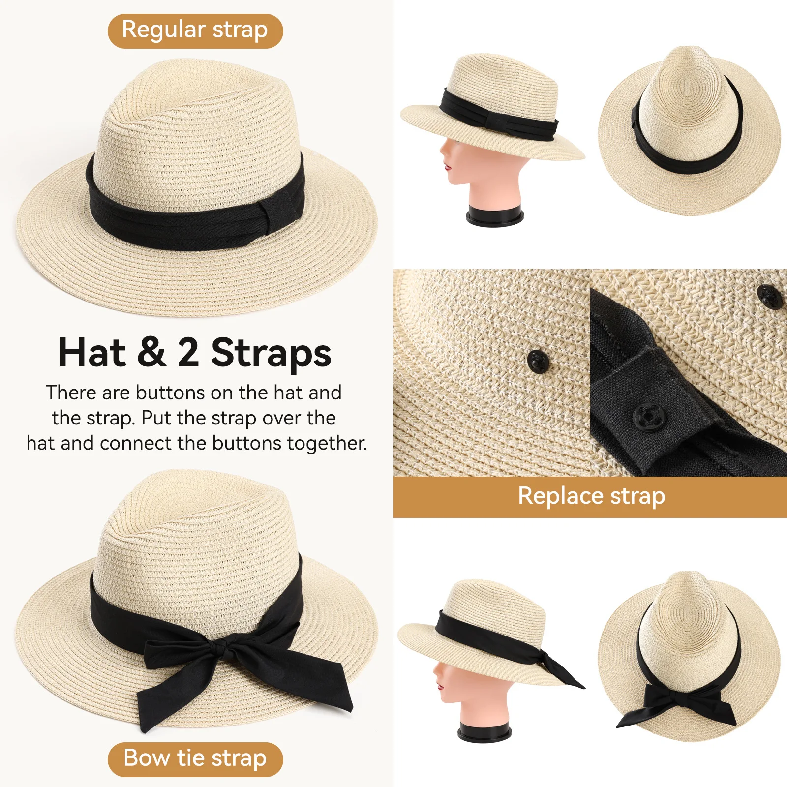 ALLCH High Quality Summer Anti-Ultraviolet Female Straw Hat Custom Logo Woven Paper Design Striped Daily Casual Outdoor Adults
