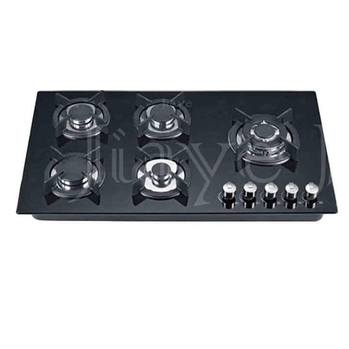 Professional Manufacturer Tempered Glass Built In Gas Stove Cooktop Gas Hob 5 Burner Aluminum Burner Built In Gas Hob