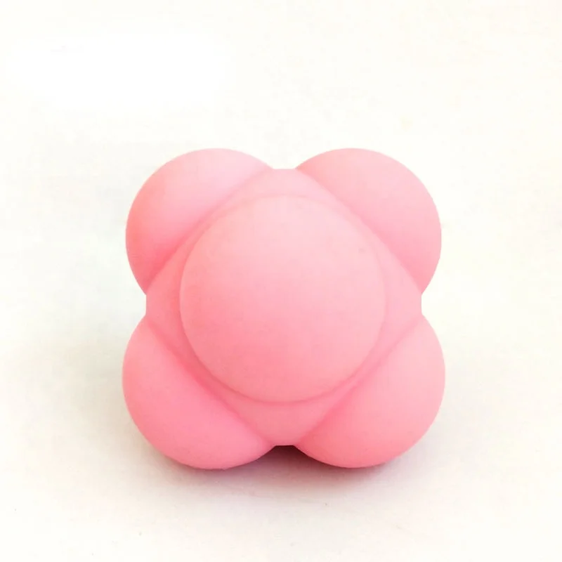 Exercise Sports Massage Football Speed Agility Training Custom Logo Hand Reflex Silicone Hexagon Hex High Reaction Bouncing Ball