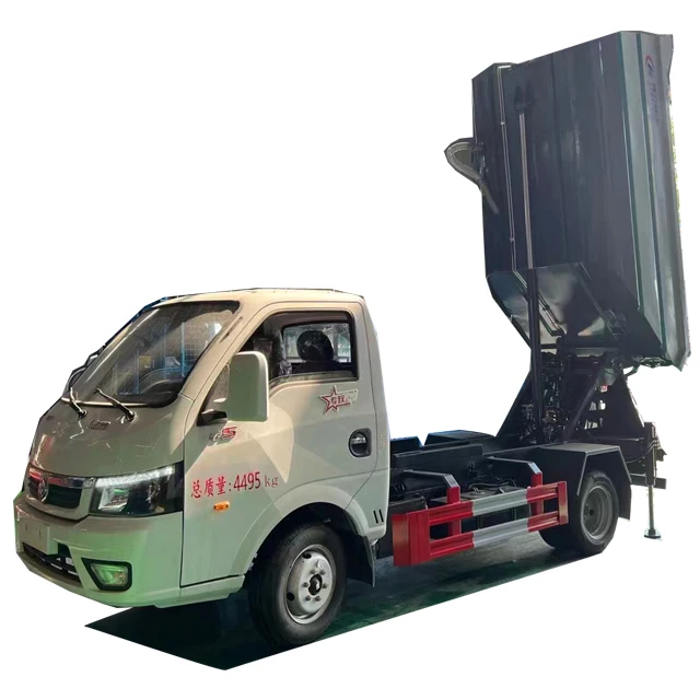 New 110 gallon Non leak self handling compressed garbage truck housing can be lifted up
