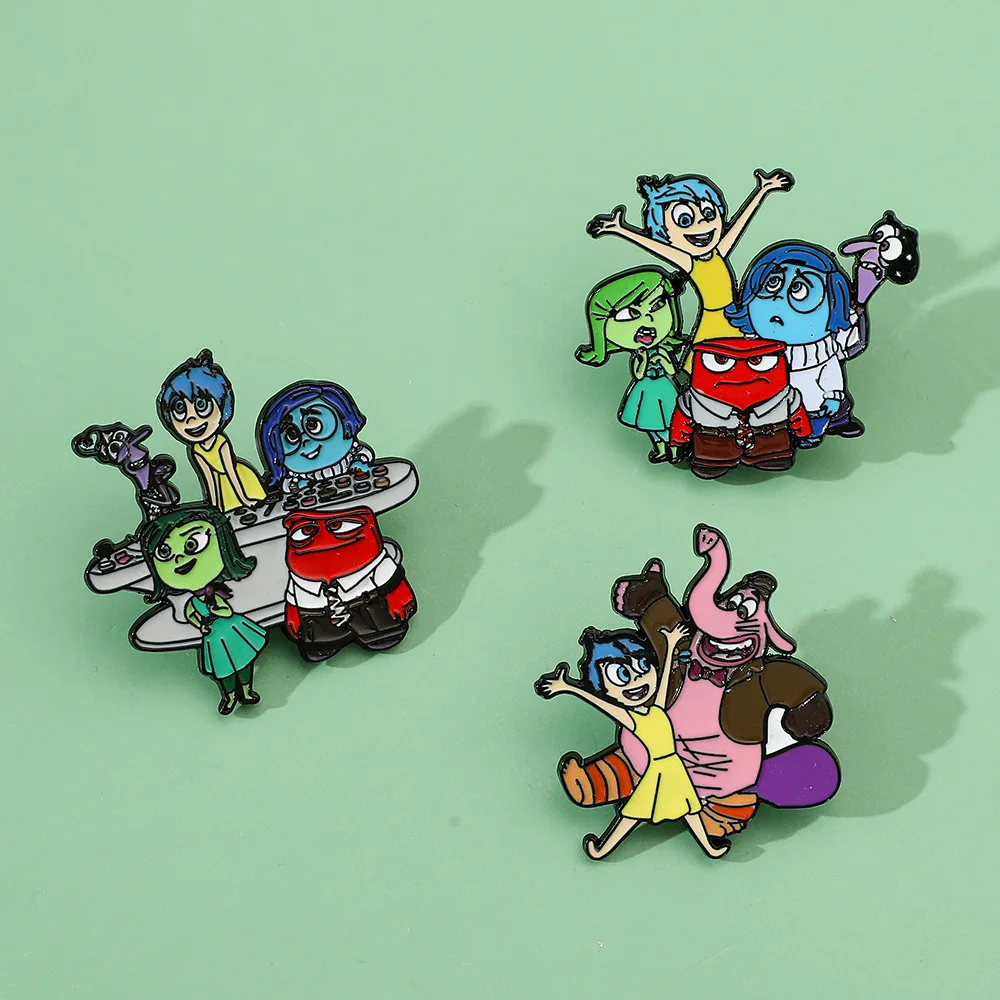 Cartoon creative blue hair green hair little girl secret dervice film television peripheral enamel pin