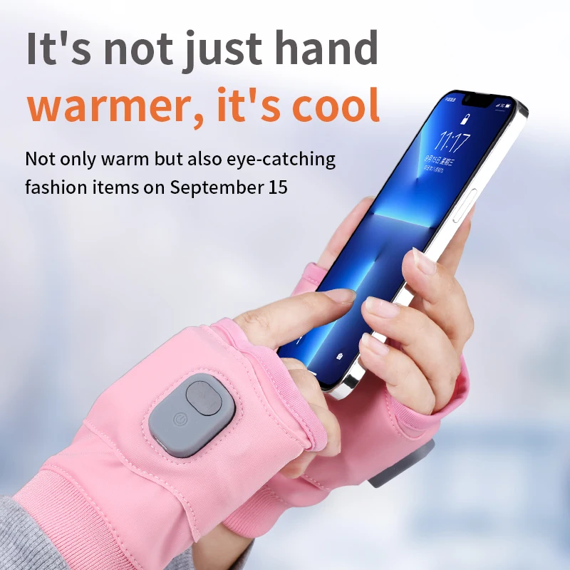3 Temperature Modes Electric Heated Gloves Women for Hiking Fishing Camping Hunting Skiing Rechargeable Winter Gloves Black