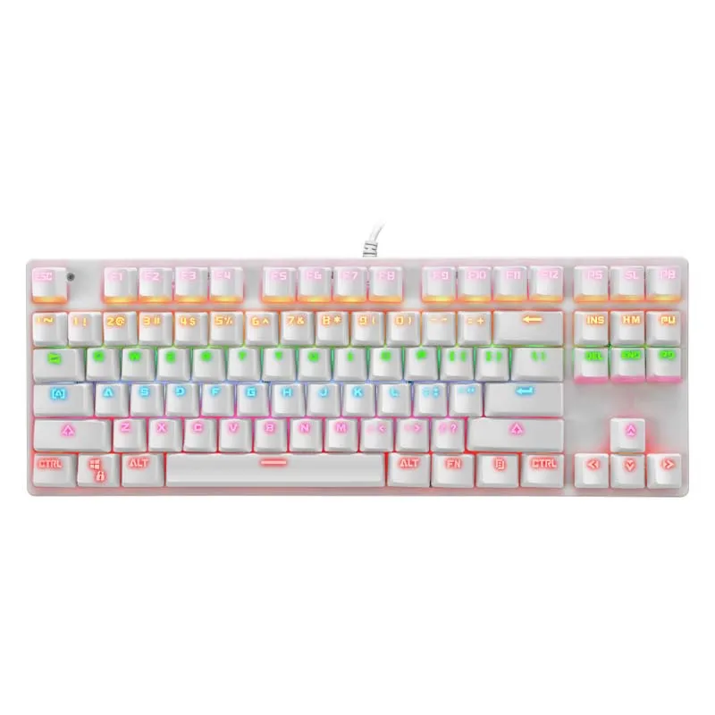 Черная Проводная игровая клавиатура JINMS K550 механическая с RGB подсветкой мини-клавиатура 87