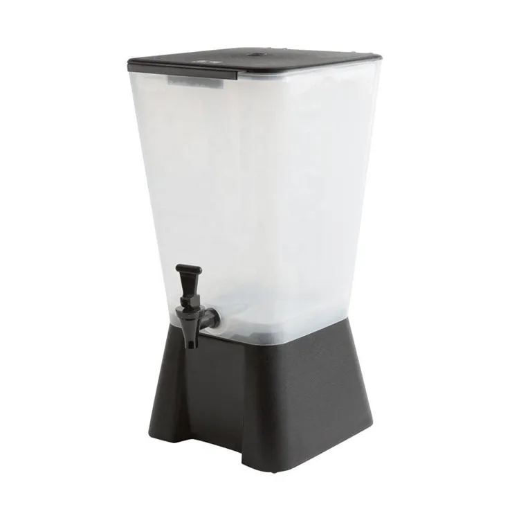 19L Juice Drink Plastic Cold Beverage Dispenser Plastic Square Restaurant Cold Beverage Dispenser