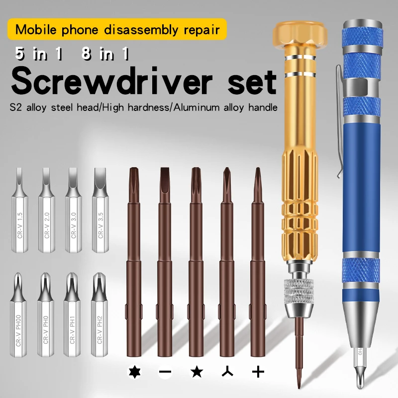 8 n 1 Screwdriver set for pc laptop cell phone repair desarmadores para celular precision screwdriver bits set