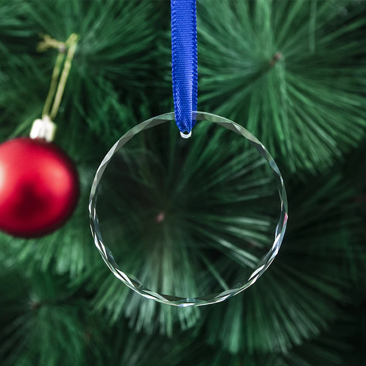 Wholesale blank Christmas outdoor decorations custom NEW design hanging k9 lights Christmas tree ornaments for home decoration