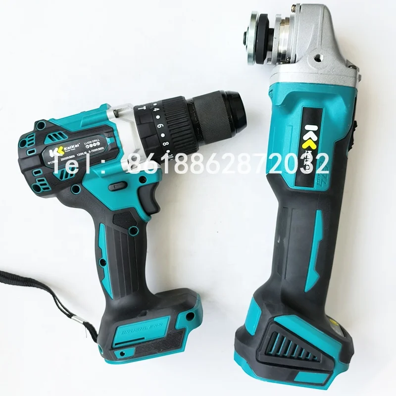 Set of 2pcs Power Tools 21V Lithium Battery Brushless Electric Wrench Cordless 12VImpact Drill Screwdriver Combination Tool Set