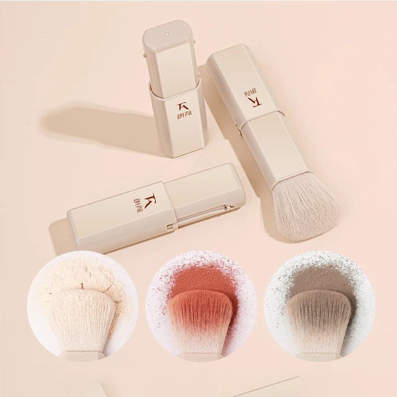 2022 New Style Makeup Brush Vegan High Quality Blush Setting Loose Powder Retractable Makeup Brush