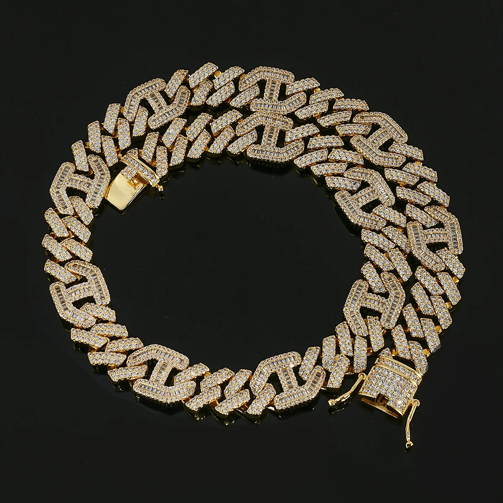 Super September Fashion Miami Cuban Link Chain Iced Out 5A CZ Zircon Hip Hop Necklace Homie Diamond Chain Bracelet Rap Necklace