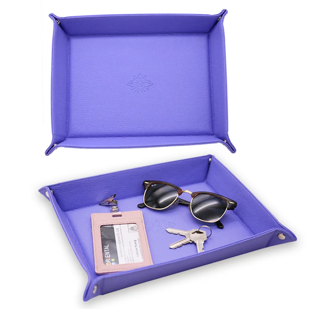 2022 Home Leather Valet Tray Home Jewelry Storage Basket Box Case Tray Key Coin And Phone Wallet leather tray