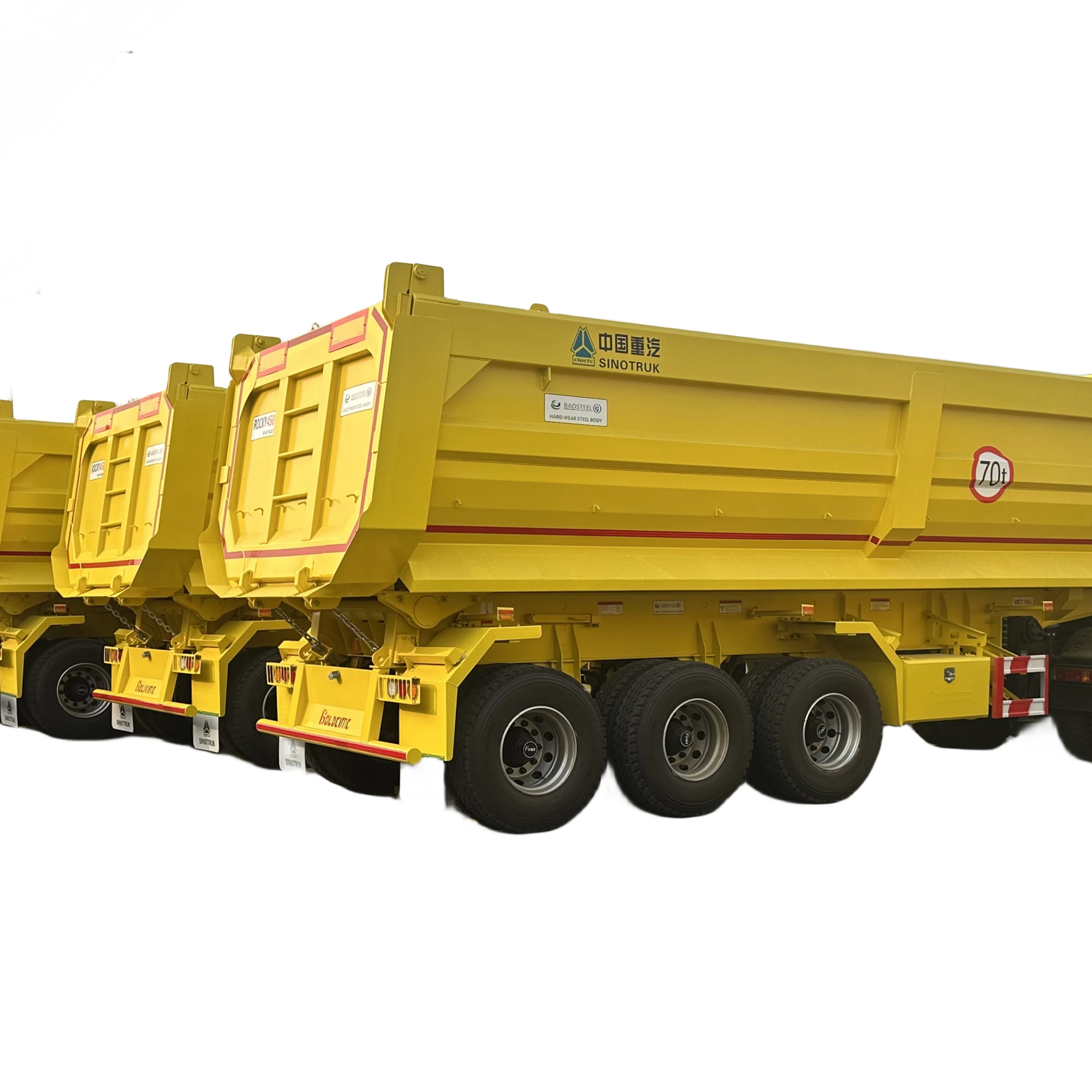 China High Quality Hydraulic cylinder 3 Axles U type 50 tons End Dump Trailer Tipper Semi Truck Trailer for sale