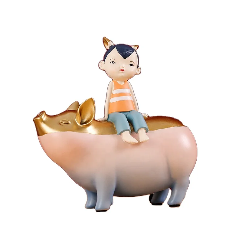 Cartoon Pink Pig Animal Doll Toy Model Statue Figurine Ornament  handicrafts
