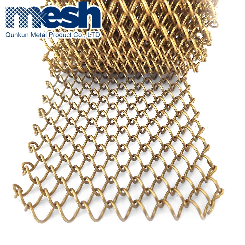 Hotel Decoration Metal Mesh Curtain Fabric Fire Prevention