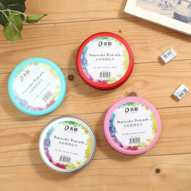 Potentate Round Watercolor Paper Postcard 25% Cotton