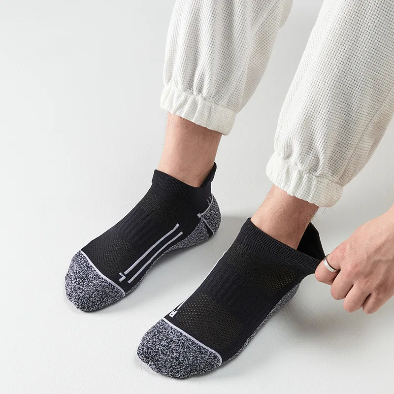 Athletic Cushioned Reinforced Heel Toe Breathable Mesh Performance Arch Support Sports Running Tab Socks