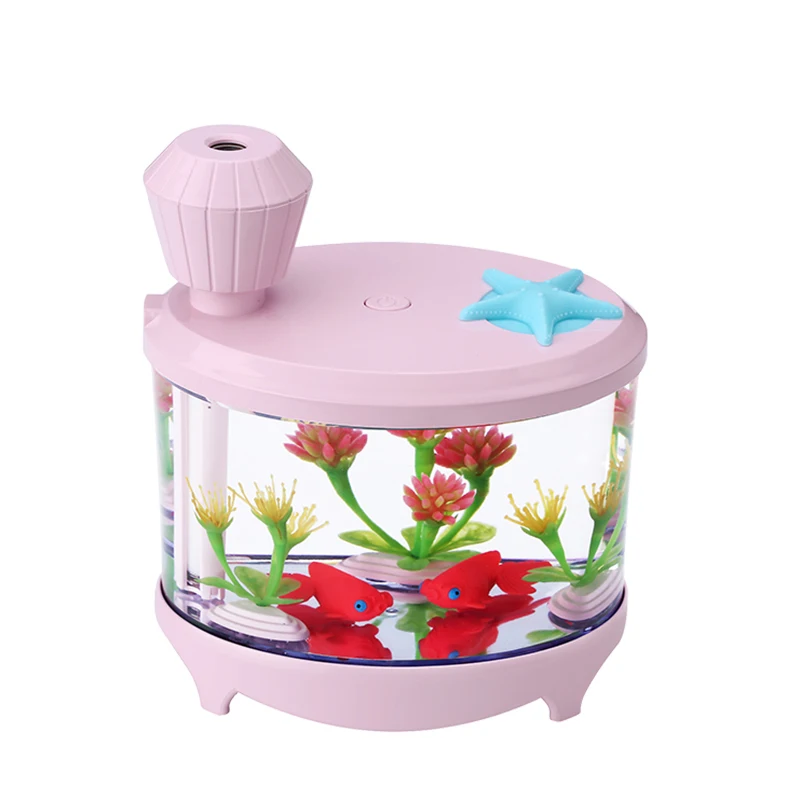 Led humidifier Mini Fish Tank Humidifier Usb Anion Soothing Colorful best humidifier for dry skin