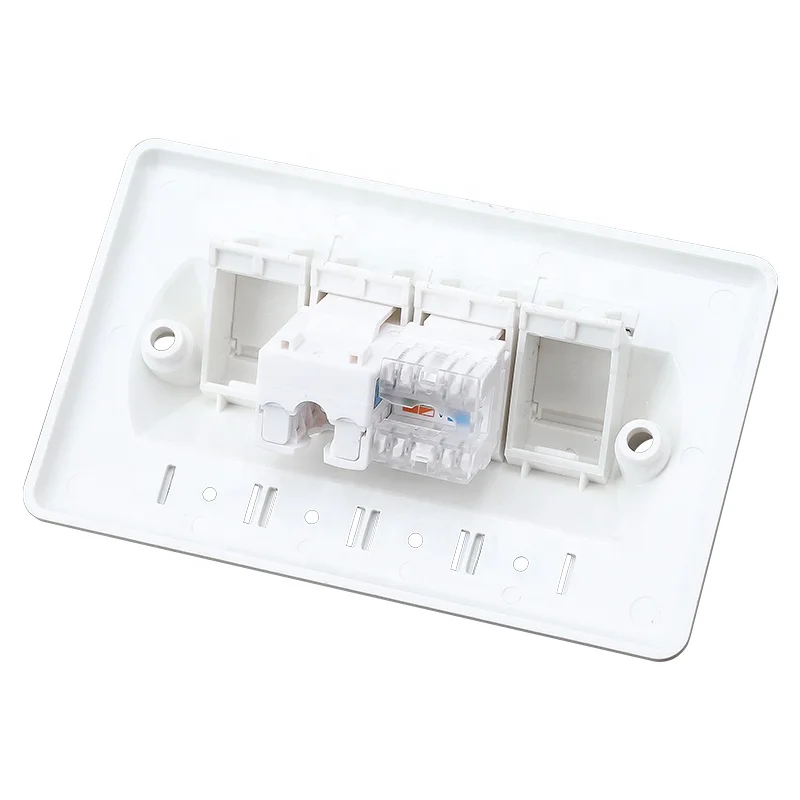 Good Quality Telecom 4 Port RJ45 Keystone Wall Outlet Network faceplate Face plate keystone jack cat6 4 port faceplate