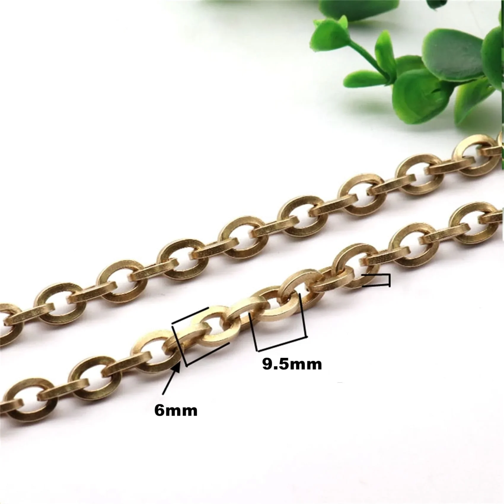 DWDP-Chain12B Flat Cable Link Chain Brass Cable Chain Oval Shape Chain